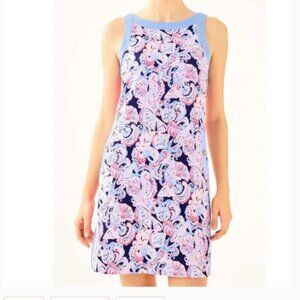 Lilly Pulitzer ANGIE STRETCH SHIFT DRESS IN HIGH TIDE NAVY ITS FOR SHORE